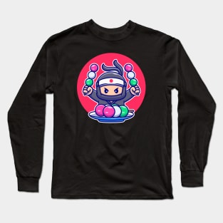 Cute Ninja Eating Dango Long Sleeve T-Shirt